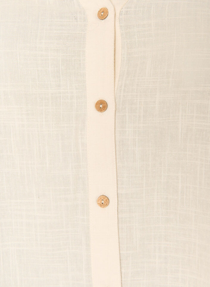 Puuvillainen puseropaita v-kaula-aukolla, Vanilja, Packshot image number 2