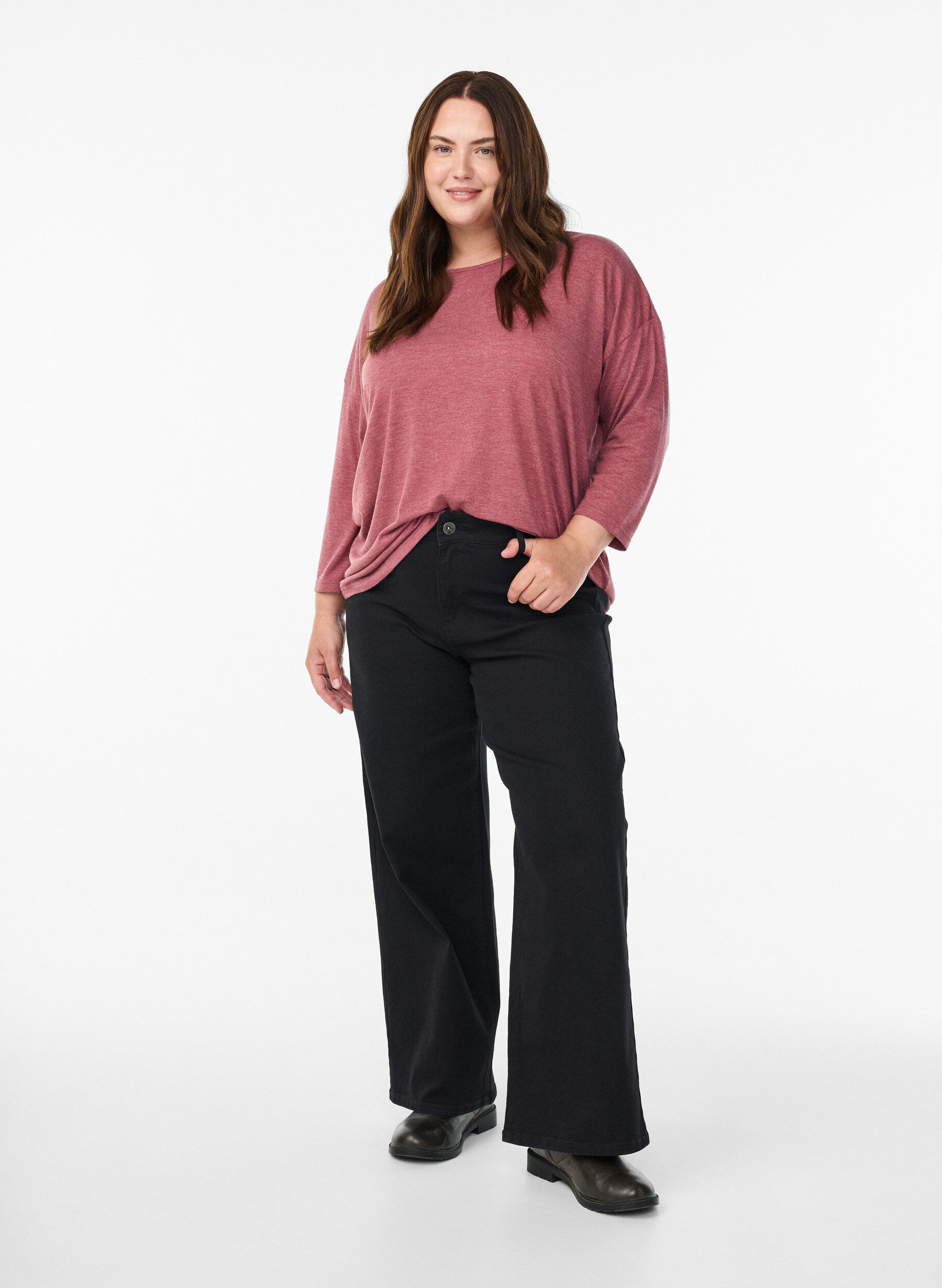 ZizziJersey -pusero 3/4-hihoilla, Punainen, Model image number 1