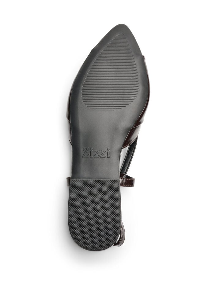 Slingback -keng&auml;t rusettiyksityiskohdilla ja kiilt&auml;v&auml;pintaisella ilmeell&auml;, Ruskea, Packshot