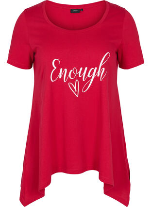 Lyhythihainen puuvillainen t-paita a-mallissa , Tango Red ENOUGH, Packshot image number 0