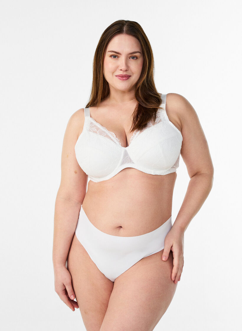 Topatut pitsirintaliivit kaaritukien kera, Valkoinen, Model image number 1