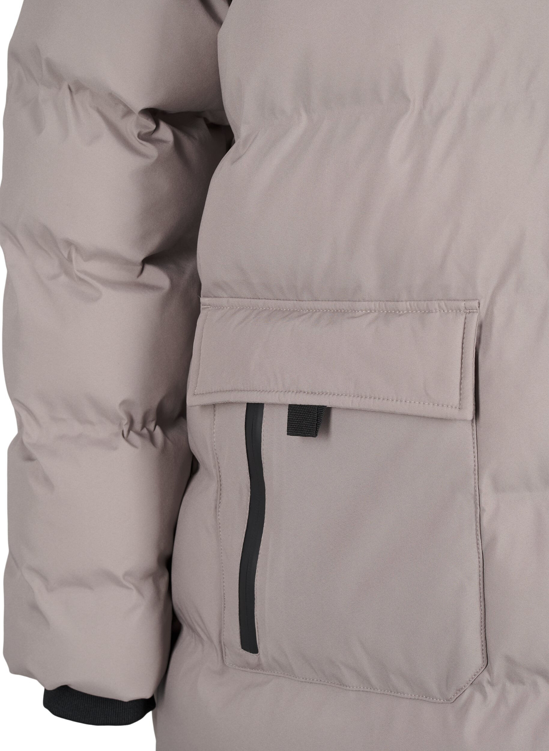 ZizziPuffer-takki hupulla ja taskuilla, Beige, Packshot image number 3