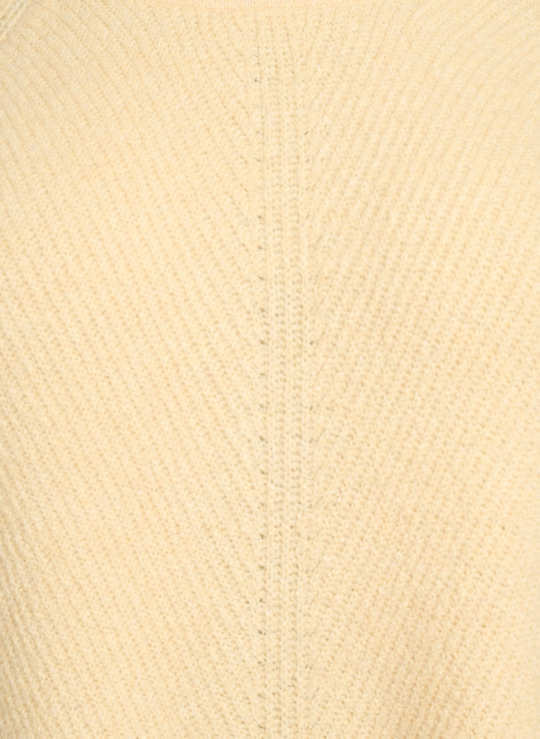 Zizzi Neulepusero, jossa on vinoraitakuvio ja raglanhihat, Keltainen, Packshot image number 2