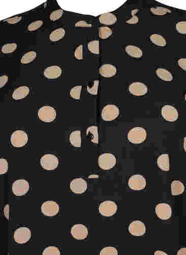 FLASH - Pilkullinen tunika lyhyillä hihoilla, Black Brown Dot, Packshot image number 2