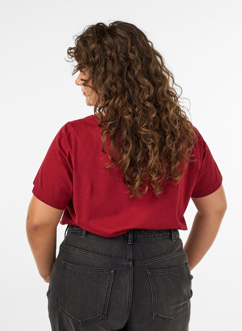 Joulupaita luomupuuvillasta, Punainen, Model image number 2