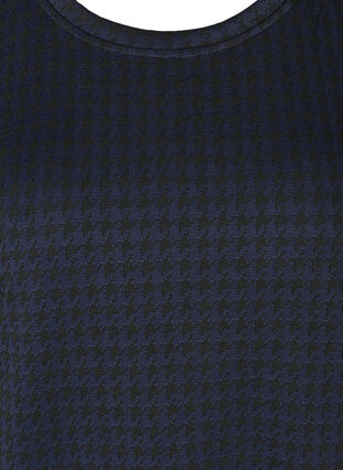 Ruudullinen mekko lyhyillä hihoilla, Navy, Packshot image number 2