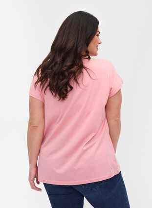 Puuvillainen t-paita printtiyksityiskohdilla , Blush mel Leaf, Model image number 1