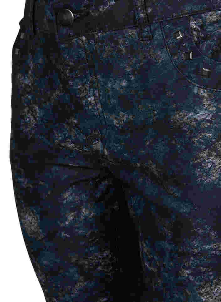 Kuvioidut Emily-farkut niiteillä, Black AOP, Packshot image number 2
