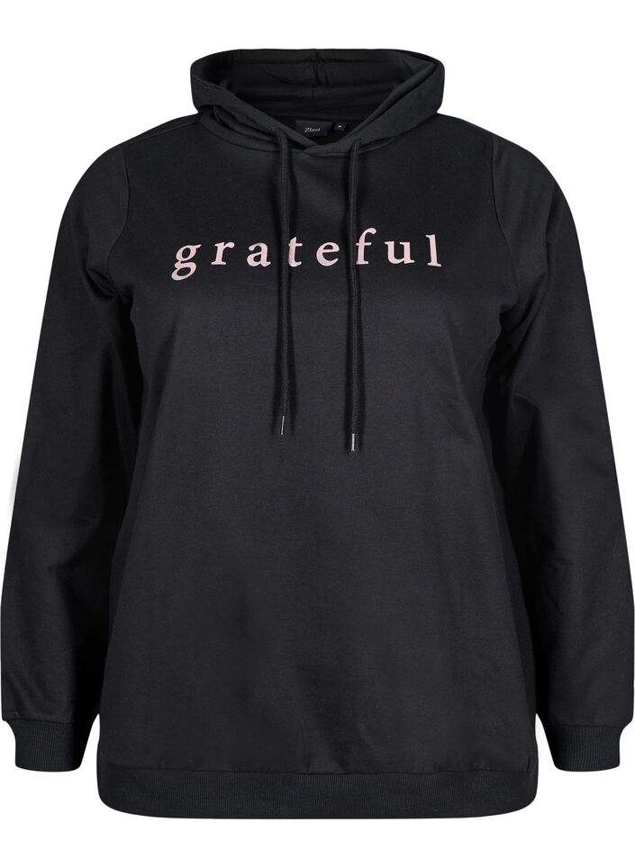 Huppari painatuksella, Musta, Packshot image number 0