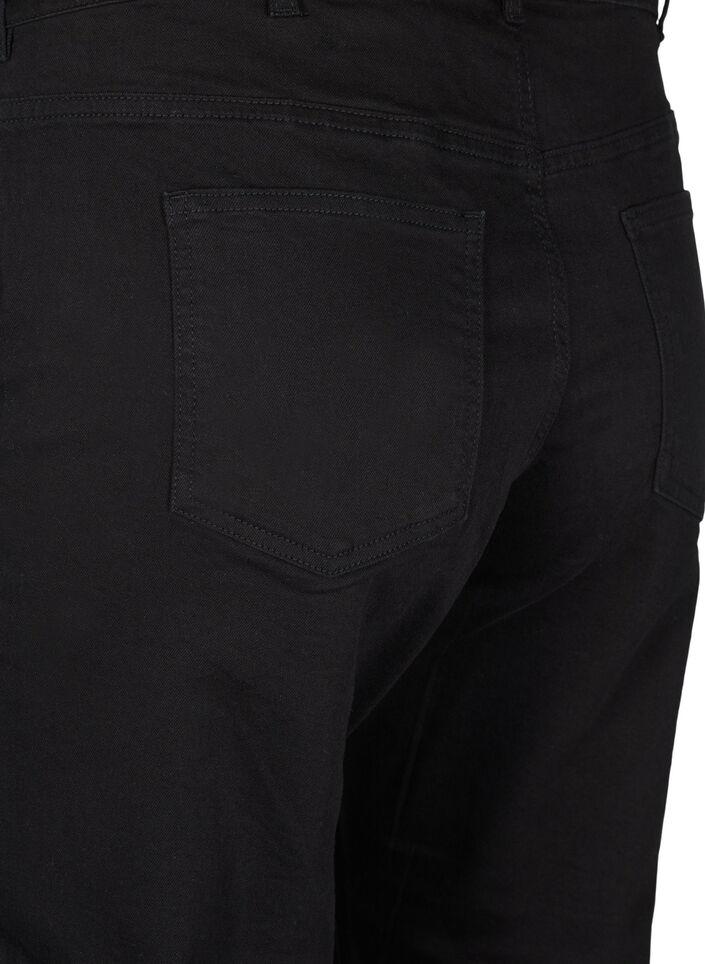 Cropped Vera -farkut, joissa on suora istuvuus, Musta, Packshot image number 3