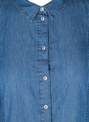 Lyhythihainen paitamekko farkkukankaasta , Medium Blue denim, Packshot image number 2