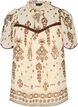 Pusero kuviolla ja virkatulla reunuksella, Beige, Packshot image number 0