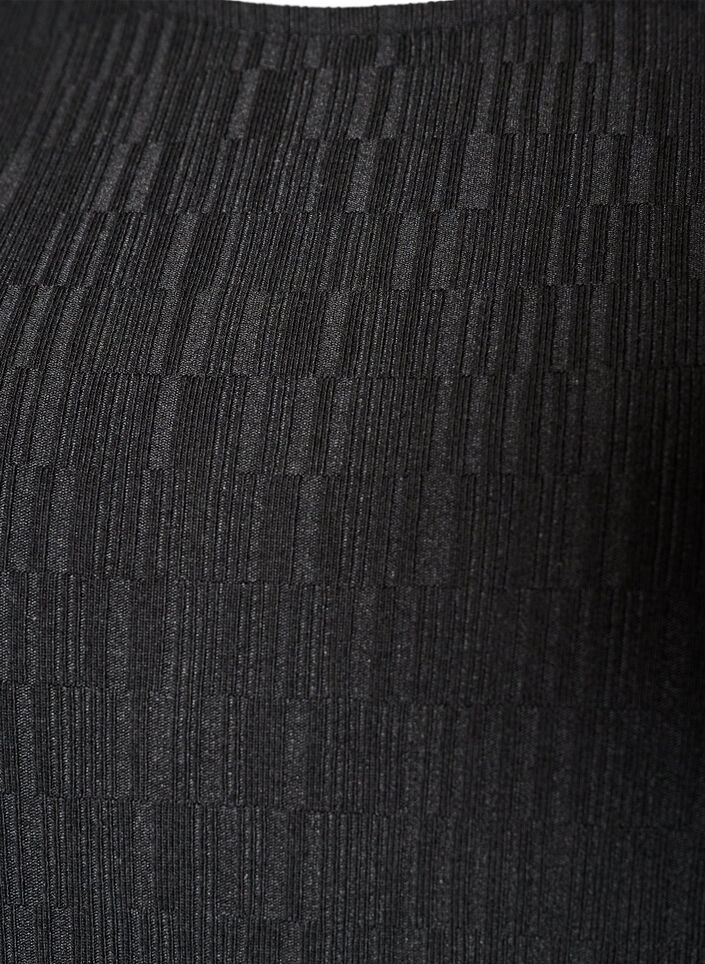 Pusero tekstuurilla ja 3/4-hihoilla, Musta, Packshot image number 2