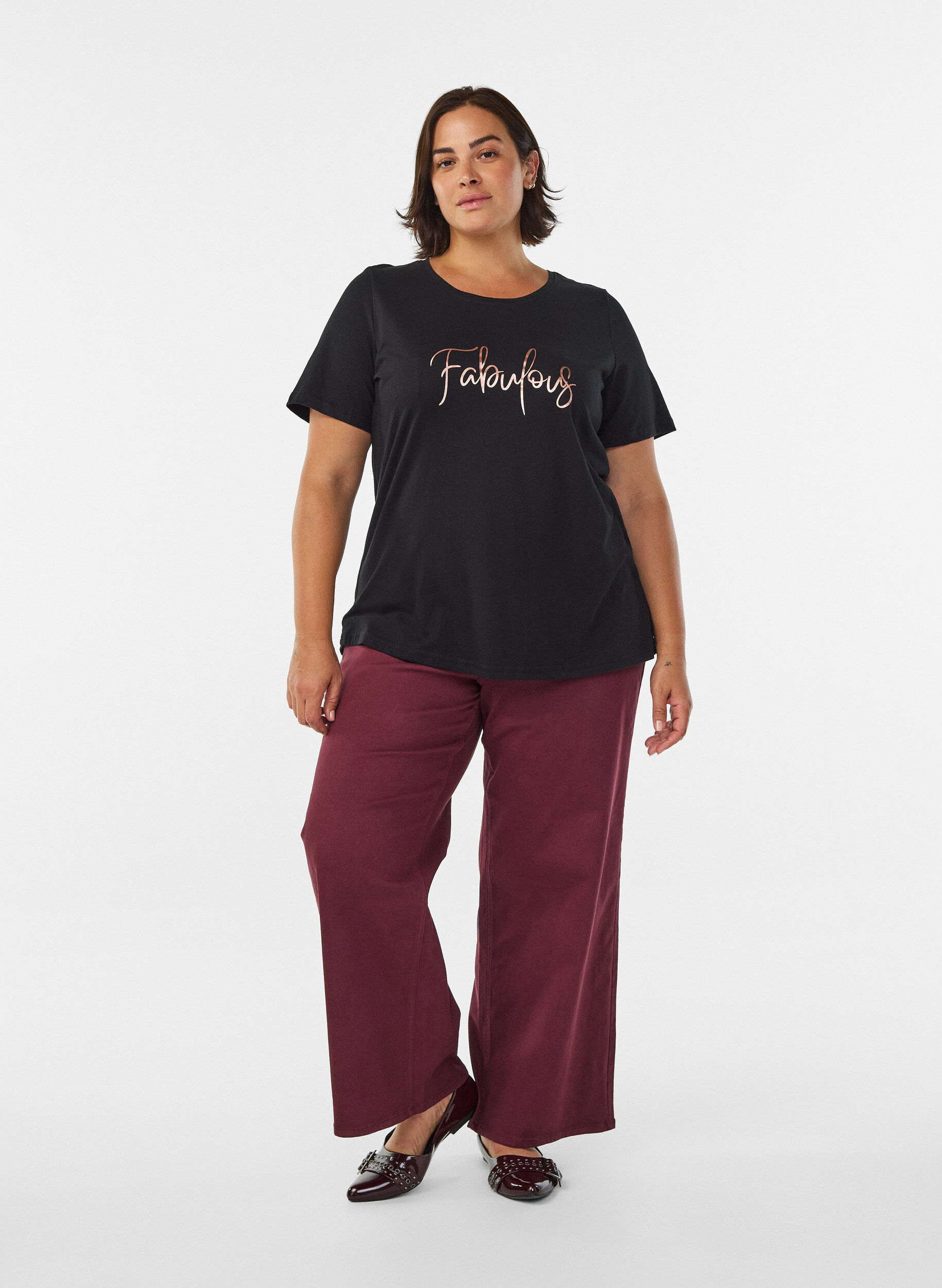 Zizzi FLASH - T-paita printill&auml;, Musta, Model image number 1