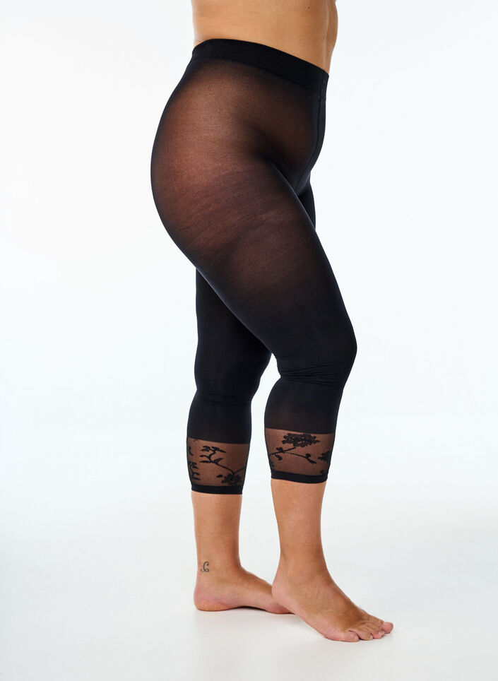 50 denierin sukkahousut pitsihelmalla, Musta, Packshot image number 0