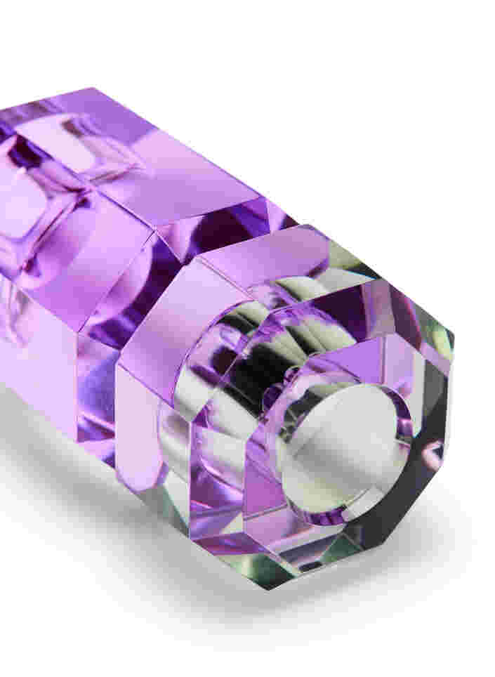 Kynttilänjalka kristallista, Olive/Violet, Packshot image number 2