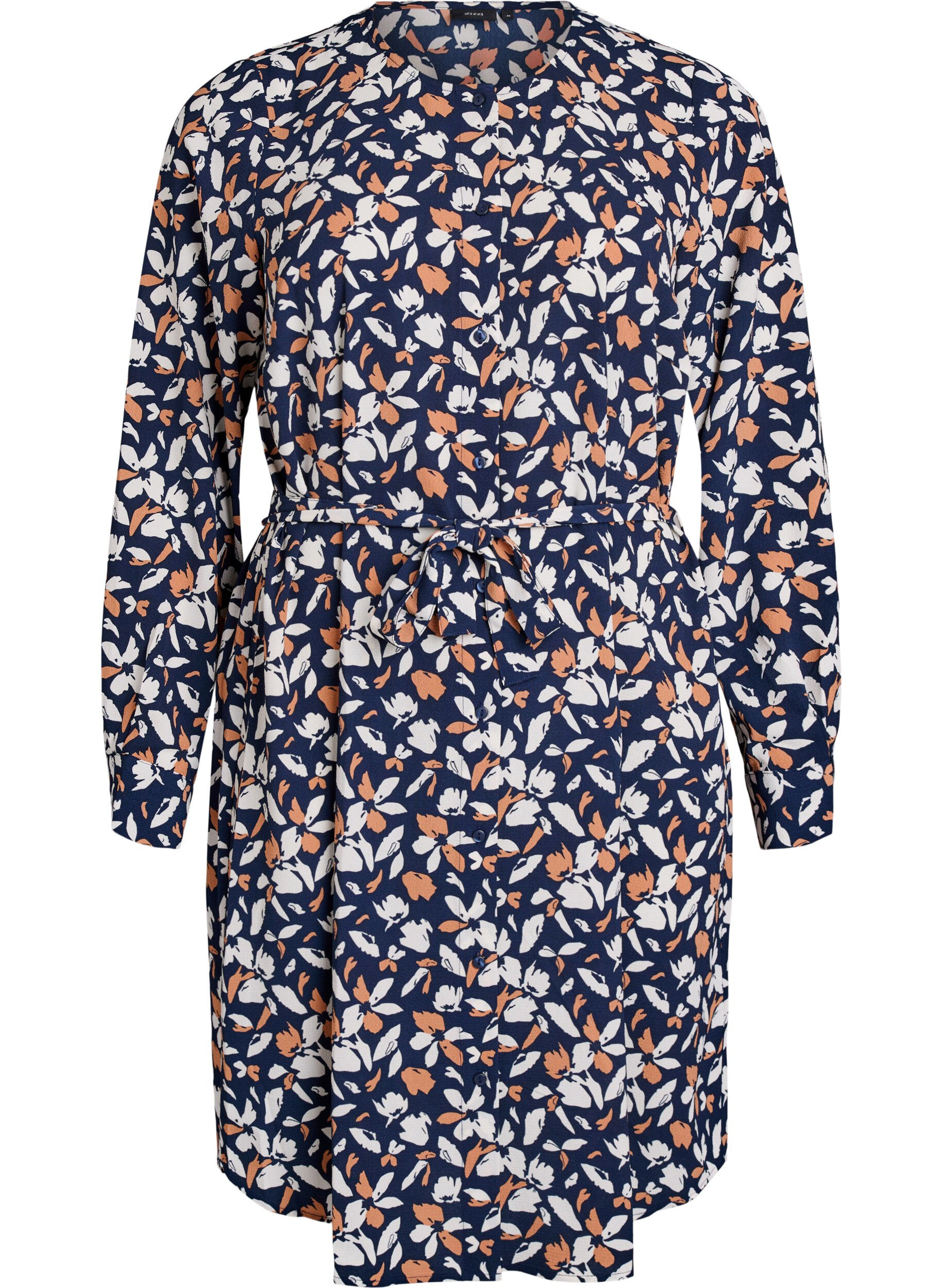 Pitk&auml;hihainen paitamekko solmittavalla vy&ouml;ll&auml;