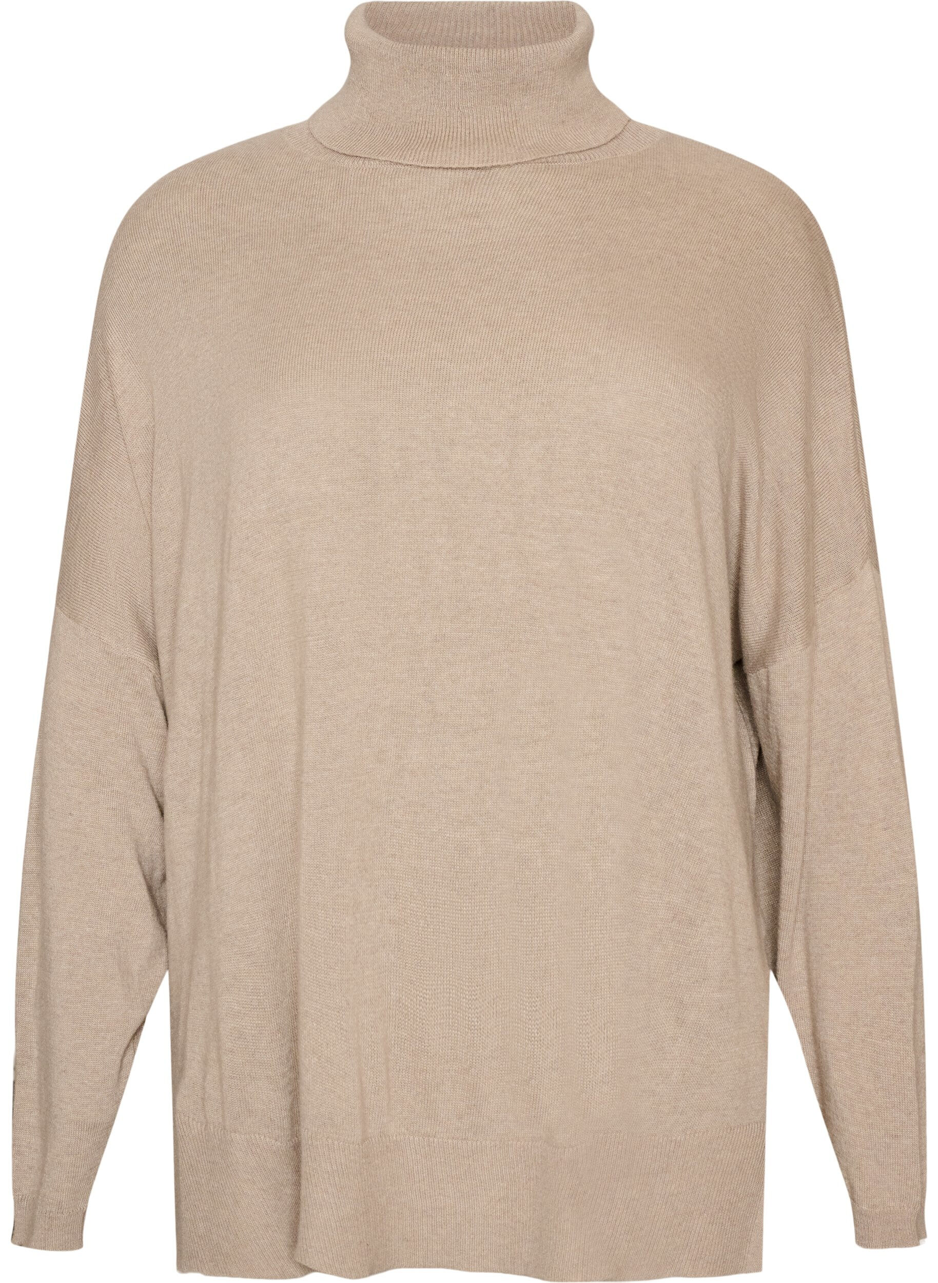 ZizziV&auml;lj&auml; pooloneulepusero, Beige, Packshot image number 0
