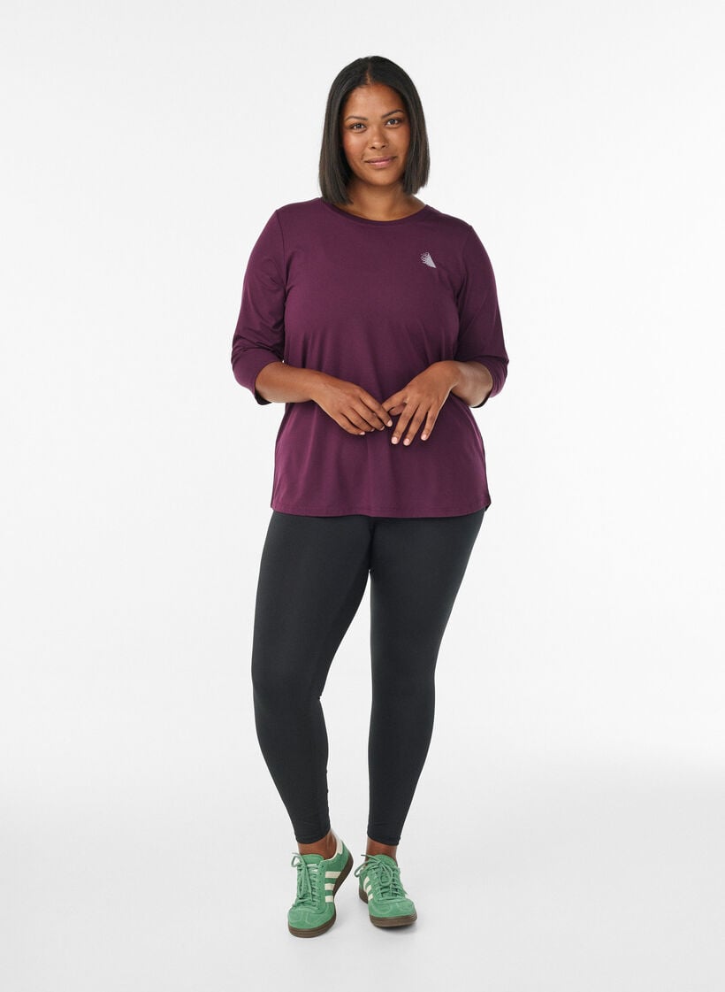 Treeniyl&auml;osa 3/4-hihoilla, Violetti, Model image number 1