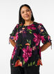 Kukkakuvioitu pusero ja peplum-malli, Musta, Model image number 0