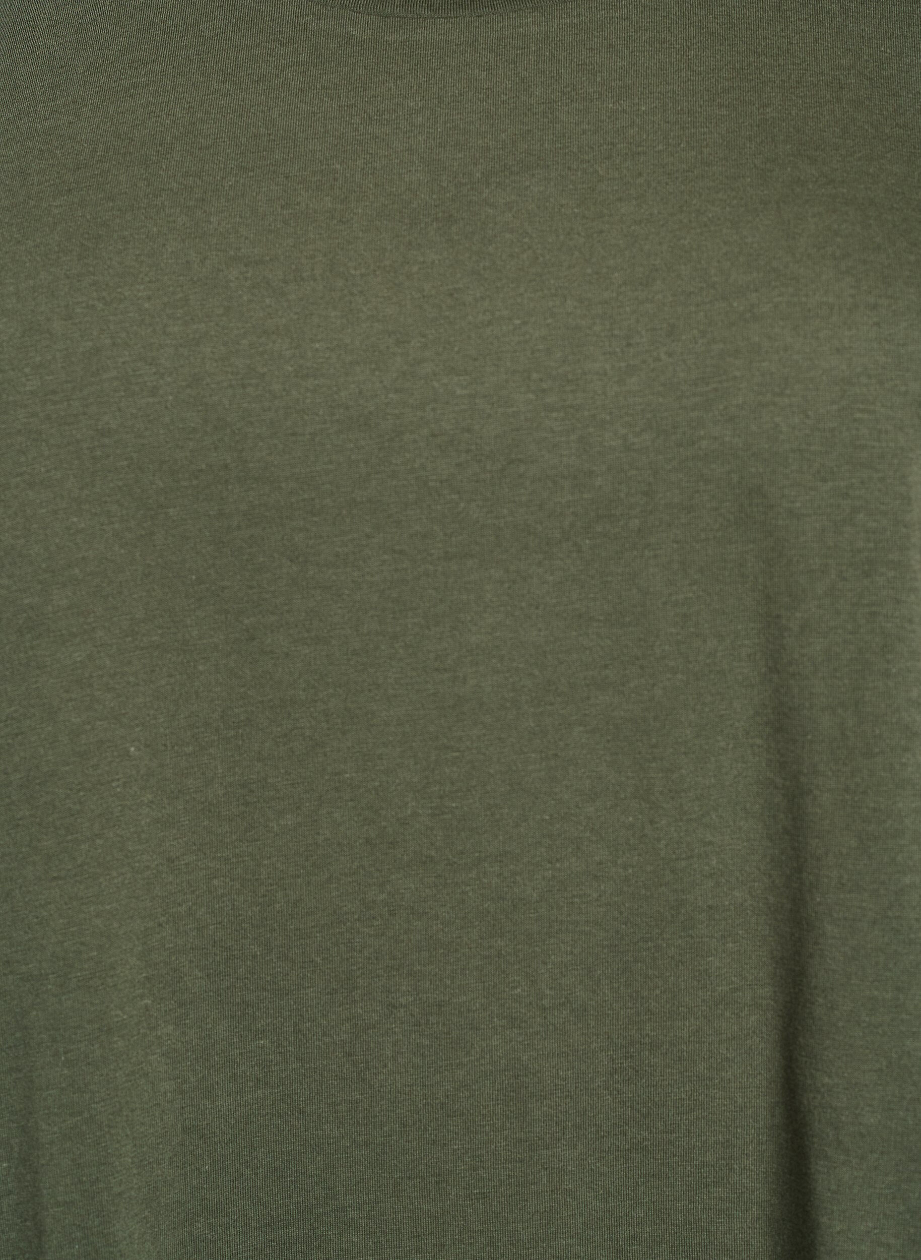 Zizzi Lyhythihainen puuvillasekoitteinen T-paita, Vihre&auml;, Packshot image number 2