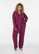 Ruudulliset puuvillaiset pyjamahousut, Punainen, Model image number 0
