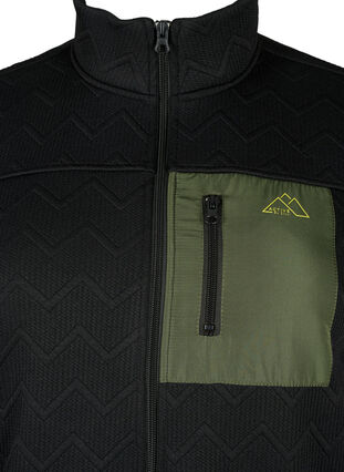 Urheilullinen fleece-takki taskuilla, Black, Packshot image number 2