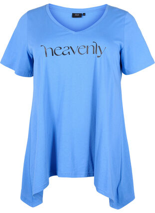 Lyhythihainen puuvillainen t-paita, Ultramarine HEAVENLY, Packshot image number 0