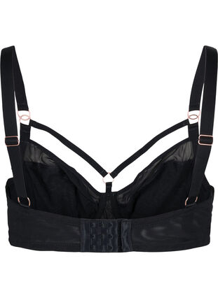 Kuvioidut rintaliivit mesh-kankaalla ja nauhalla, Black, Packshot image number 1