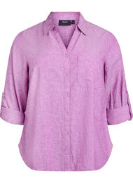 Paita pellavaa ja viskoosia, 3/4-hihoilla, Violetti