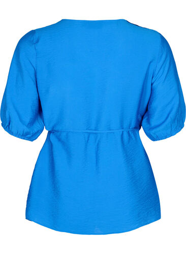 Viskoosinen kietaisupusero, jossa on 1/2 pituiset hihat., Olympian Blue, Packshot image number 1
