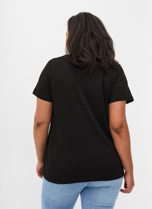Lyhythihainen puuvillainen t-paita printillä , Black WAYS, Model image number 1