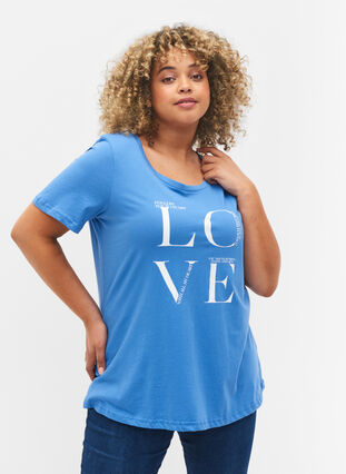 Lyhythihainen puuvillainen t-paita painatuksella, Regatta LOVE, Model image number 0