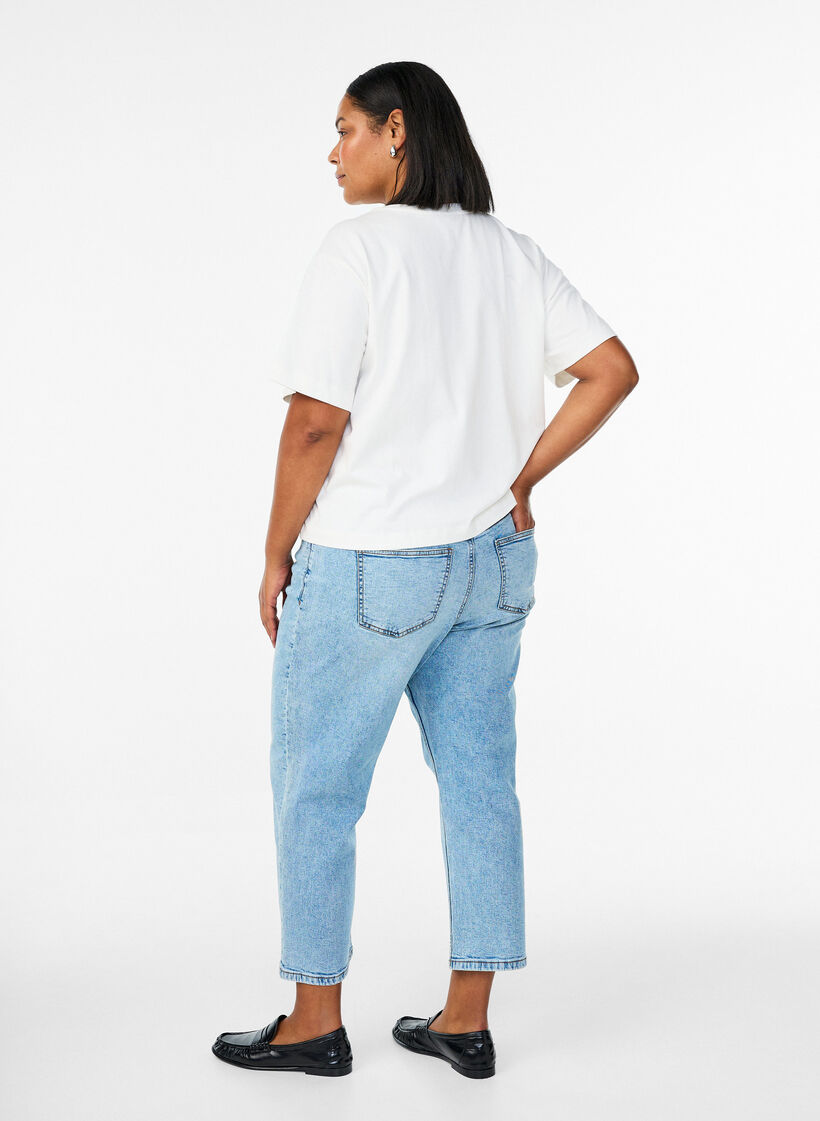 Vera-cropped-farkut revityill&auml; yksityiskohdilla, Sininen, Model image number 1