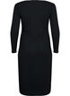 Tyköistuva mekko, jossa on pitkät hihat ja halkio, Black, Packshot image number 1