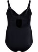 Kaarituellinen uimapuku kauniilla laskoksilla, Musta, Packshot image number 1