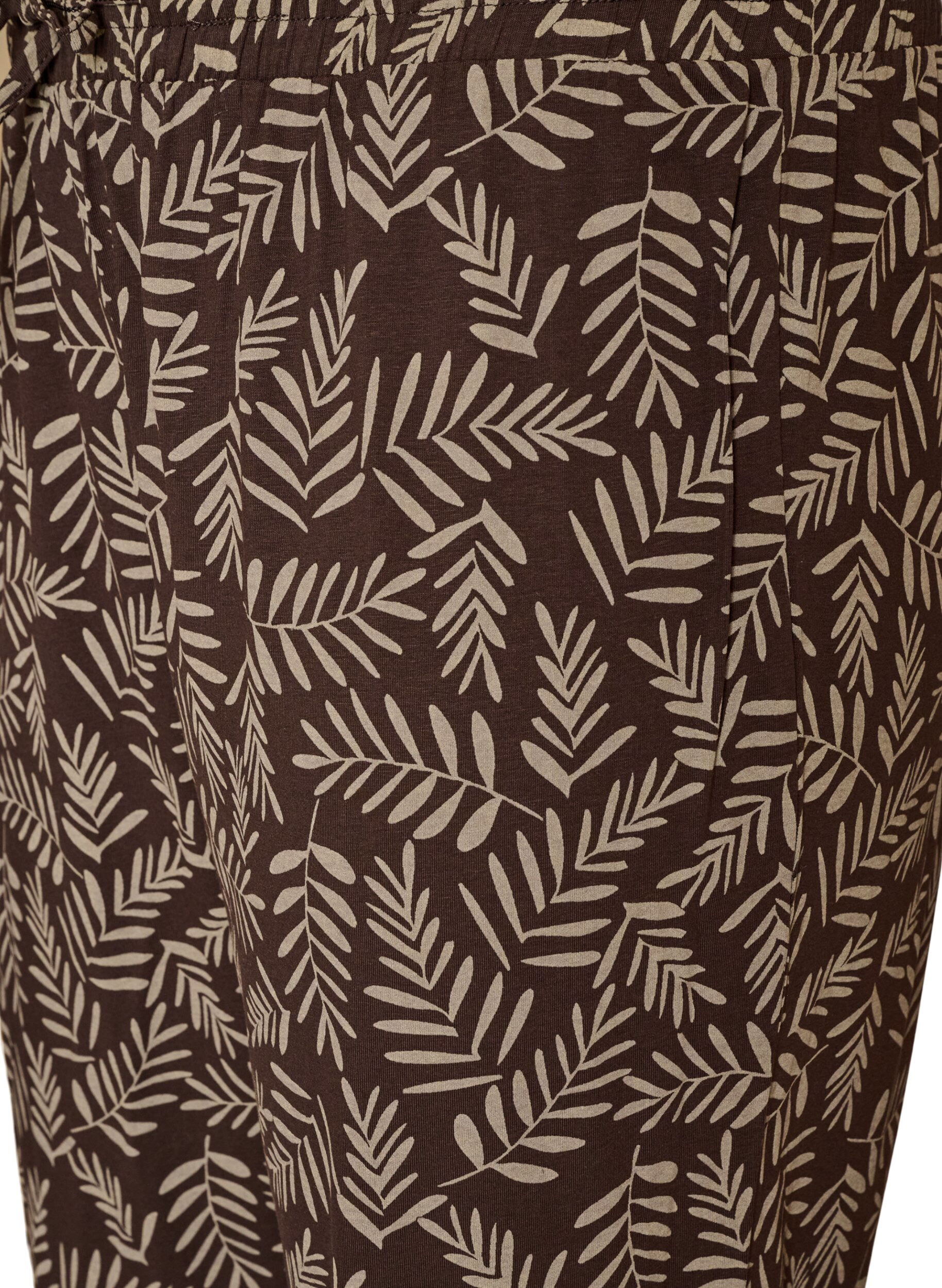 ZizziPuuvillaiset pyjamahousut printill&auml;, Ruskea, Packshot image number 2