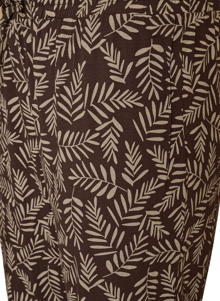Puuvillaiset pyjamahousut printill&auml;, Ruskea, Packshot image number 2