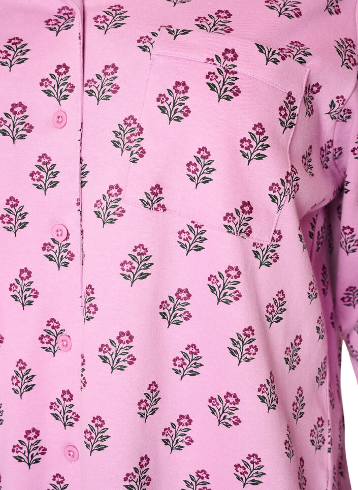 Puuvillainen pyjamapaita rintataskulla, Vaaleanpunainen, Packshot image number 2