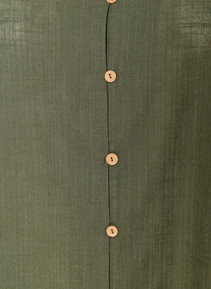 Lyhythihainen puuvillapaita V-p&auml;&auml;ntiell&auml;, Vihre&auml;, Packshot image number 2