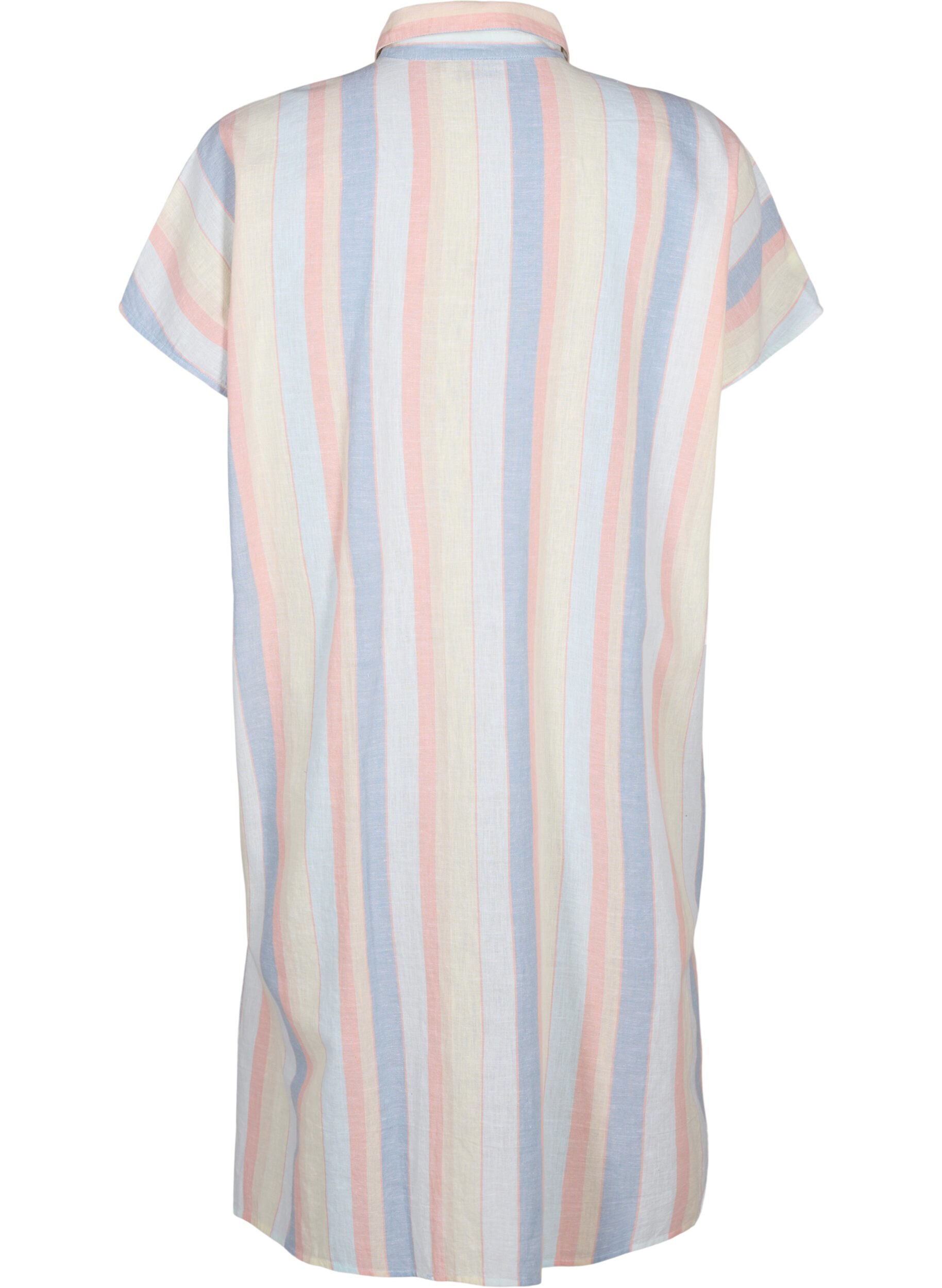 Zizzi Pitk&auml; paita puuvilla-pellavasekoitteesta, Valkoinen, Packshot image number 1