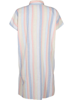 Pitkä paita puuvilla-pellavasekoitteesta, Multi Color Stripe, Packshot image number 1