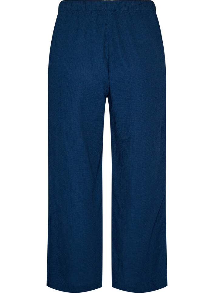 Rento istuvuus puuvillaista musliinia olevat pyjamahousut, Sininen, Packshot image number 1
