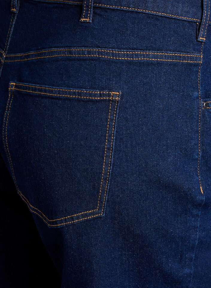 Cropped Vera -farkut, joissa on suora istuvuus, Sininen, Packshot image number 3