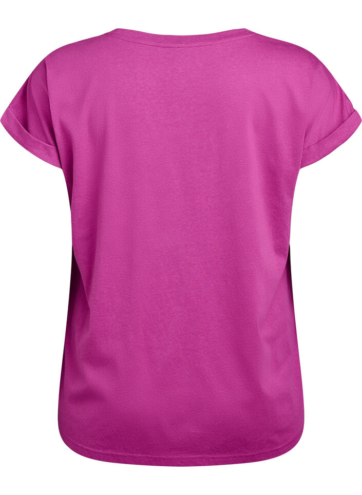 Lyhythihainen puuvillasekoitteinen T-paita, Violetti, Packshot image number 1