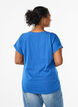 Lyhythihainen puuvillasekoitteinen T-paita, Sininen, Model image number 2