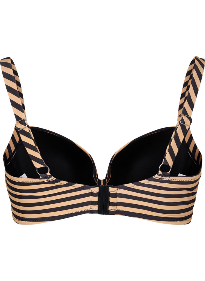Kaarituelliset bikiniyl&auml;osa kuosilla, Ruskea, Packshot image number 1