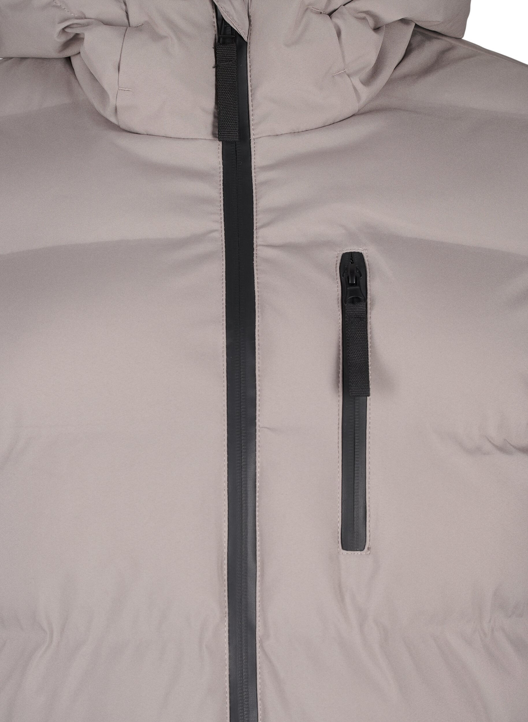 Zizzi Puffer-takki hupulla ja taskuilla, Beige, Packshot image number 2