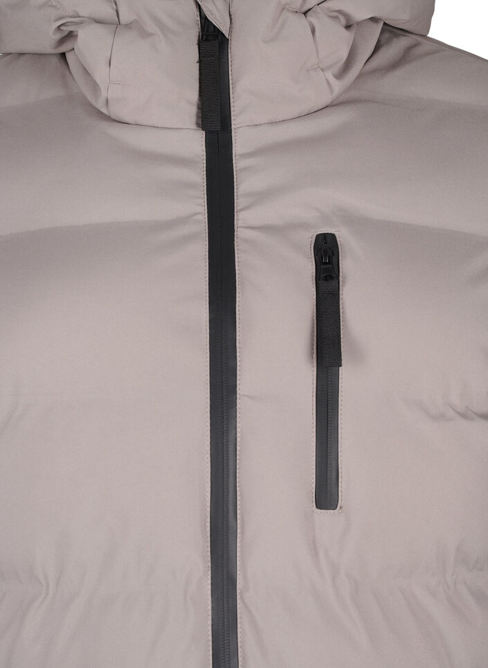 Puffer-takki hupulla ja taskuilla, Beige, Packshot image number 2