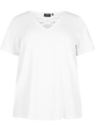 T-paita v-pääntiellä ja yksityiskohdalla, Warm Off-white